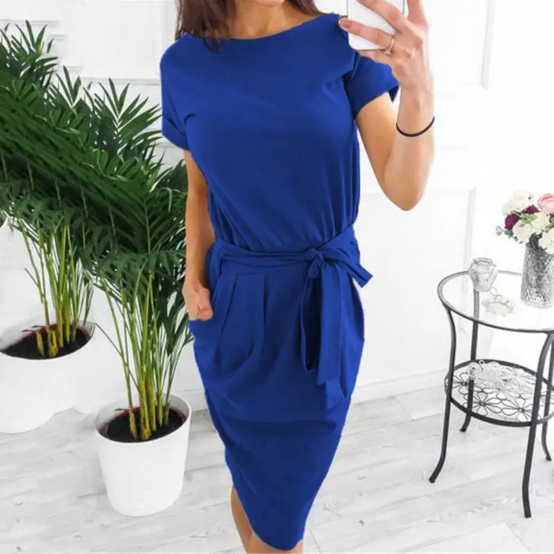 2021 размера плюс летнее платье для женщин с коротким рукавом Свободные вечерние