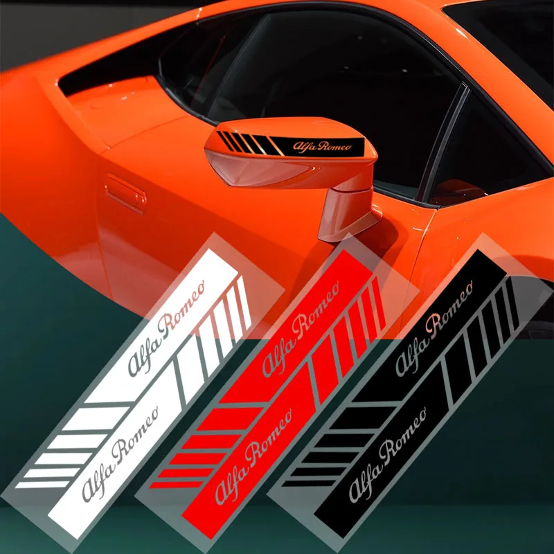 

Car Fashion Color Stripe Racing Side Rear View Mirror Decor Non Fading Stickers for Alfa Romeo 159 147 156 Giulietta Giulia Mito