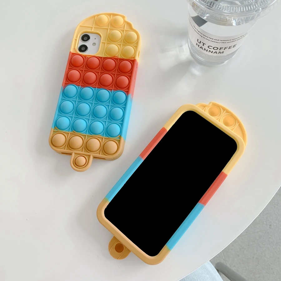 

New Fidget Relive Stress Case for iPhone X Xs Max Xr 6s 7 8 Plus SE 2020 Push It Bubble Cover for iPhone 12 11 Pro Max 12 Mini