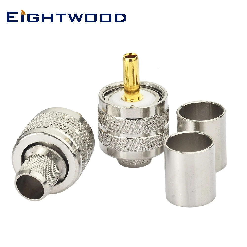 Eightwood 2 шт. радиочастотный коаксиальный разъем UHF прямой штекер мужского типа RF