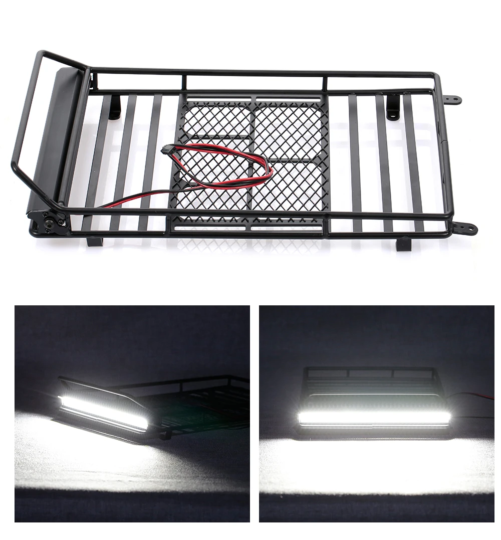 Металлическая багажная стойка на крышу со светодиодной подсветкой для 1/10 CC01 RC4WD