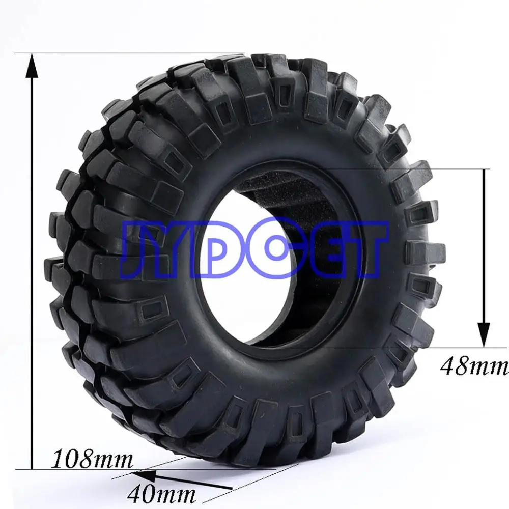 

4pcs 108mm 1.9" Rubber Tires Tyre For RC 1/10 Model Car Climbing Rock Crawler