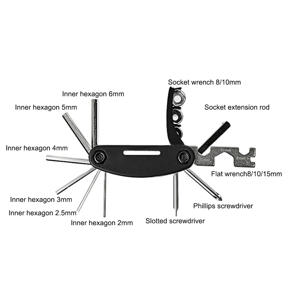 

Bike Tyre Repair Tool Kit 16 in 1 Multi-Function Bicycle Tool Kit with Mini Pump, Portable Bag,Cycling Mechanic Repair Tool