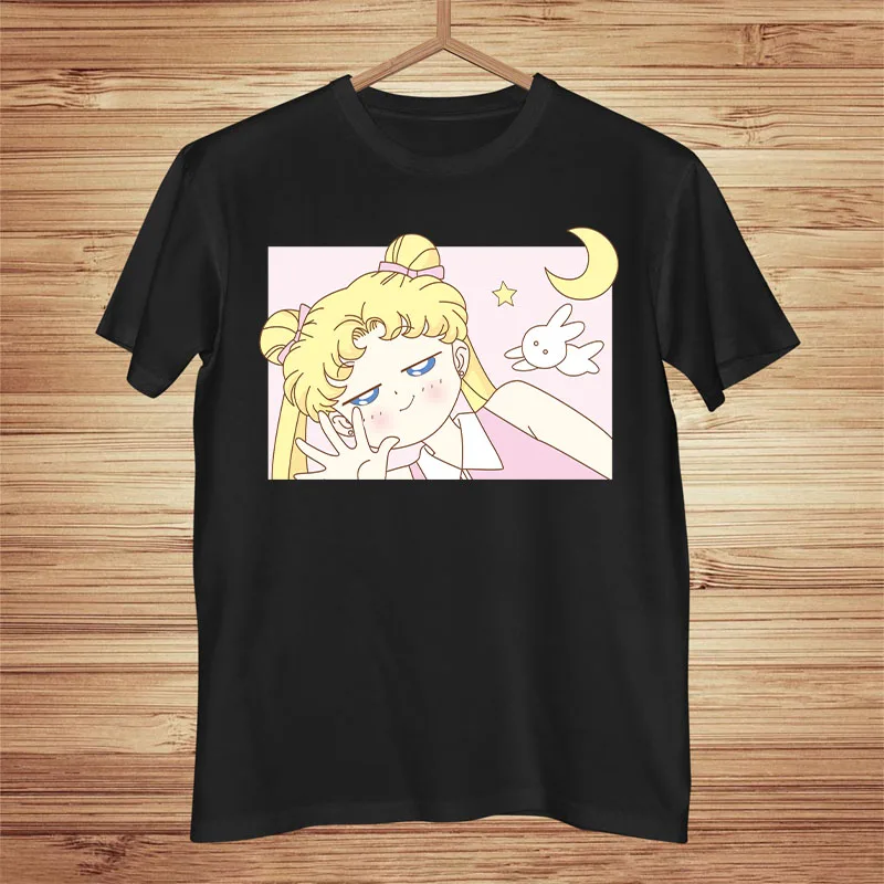 

New Kawaii Sailor Moon printing T Shirt Women Harajuku Short Sleeve Fun Ulzzang T-Shirt Cute Cartoon Female Tshirt Tops Clothes