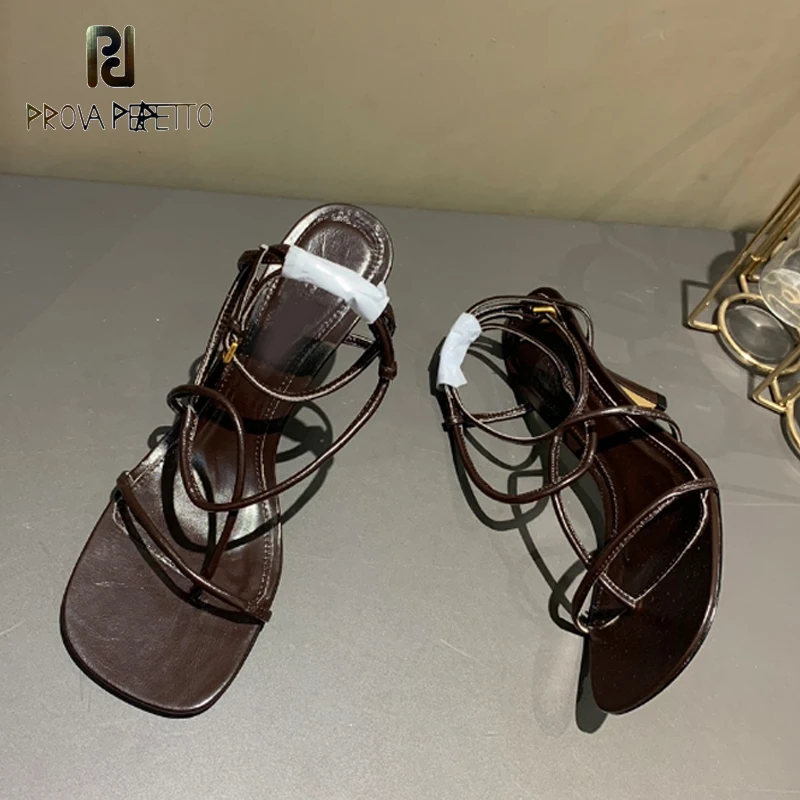 

2021 summer colorful round toe strap buckle stiletto mature and elegant Roman style high-heeled sandals women