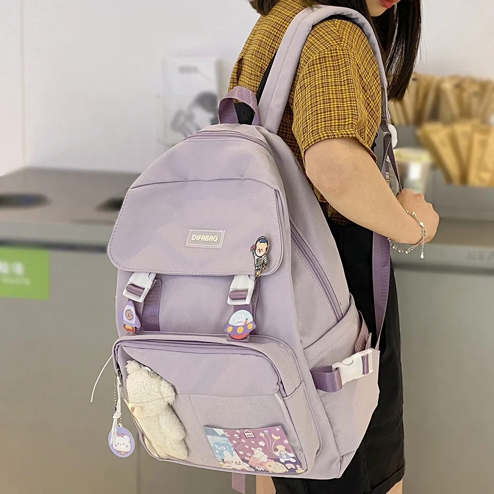 

Girl Laptop Kawaii Waterproof Backpack Harajuku Transparent Women Bag Female Student College Backpack Cute Lady Clear School Bag