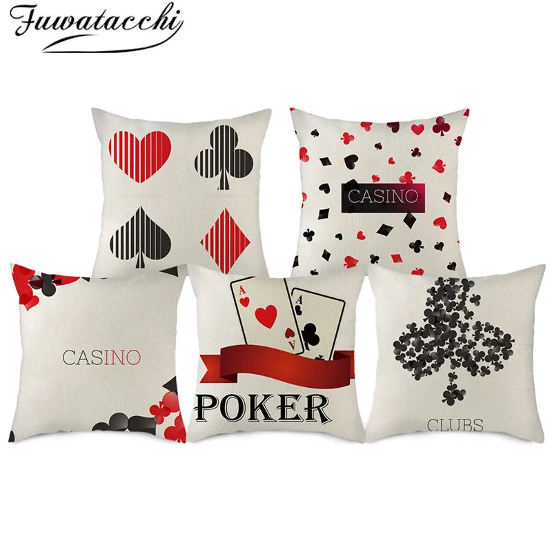 Фуватакчи льняные игральные карты с узором наволочка для покера костюмы сливы