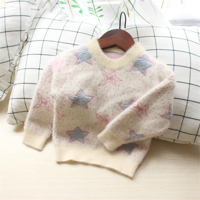 Модный осенне-зимний свитер для маленьких девочек теплый вязаный детская одежда
