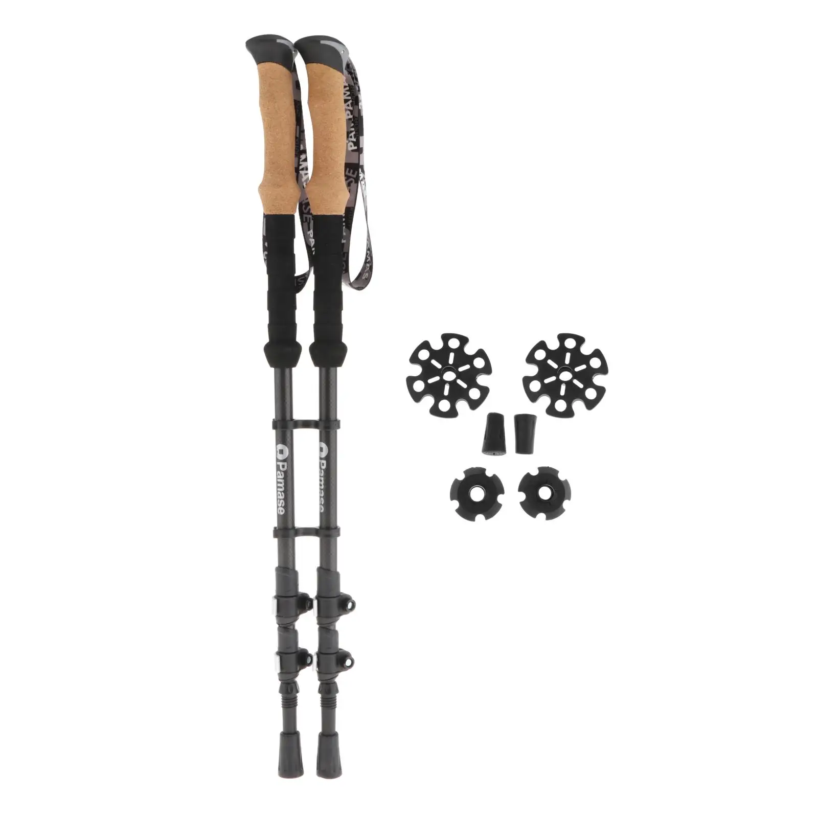 

Folding Walking Hiking Stick 3 Section Trekking Poles Adjustable Camping Cane
