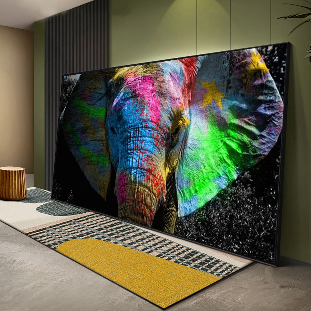 

Graffiti Art Elephant Canvas Paintings On The Wall Colorful Animals Large Posters And Prints Wall Pictures For Kids Room Cuadros