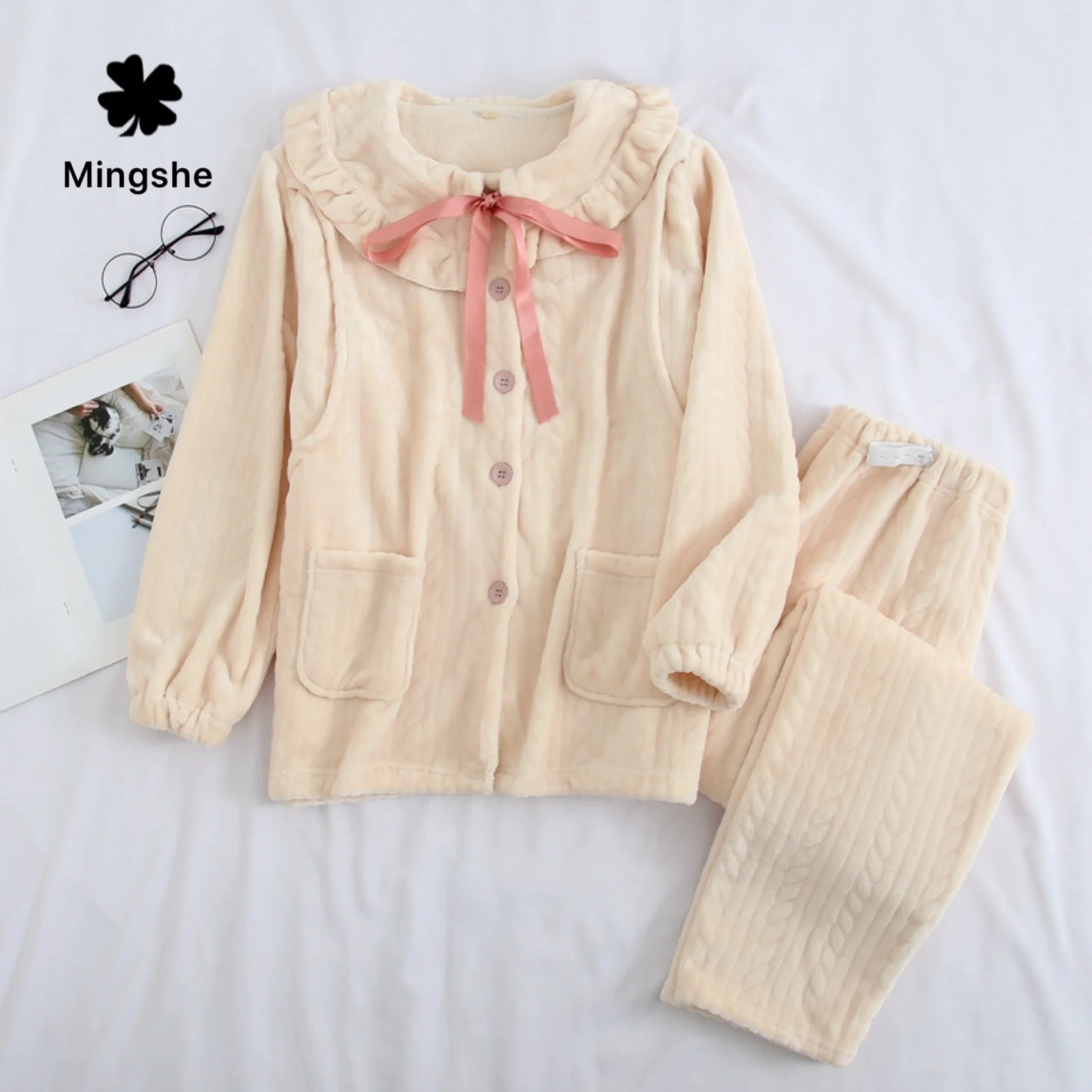 MS фланелевая Одежда для беременных сезон осень зима большие размеры кукольный