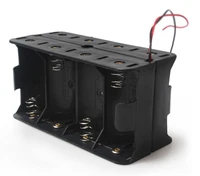 dual wires double sides black plastic battery holder storage case 12v back to back box for 8 x 1 5v d size batteries