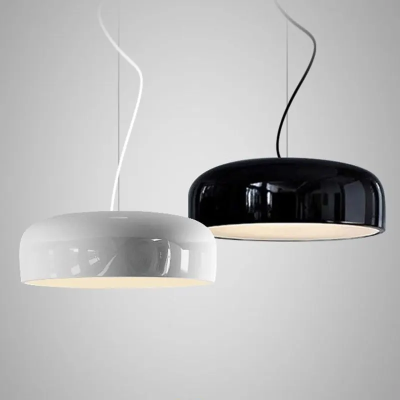 

Modern Nordic Round Simple Black White Makaron Pendant Lights Dia35/48/60cm Lampshade Pendant Lamps Dinning room Livingroom