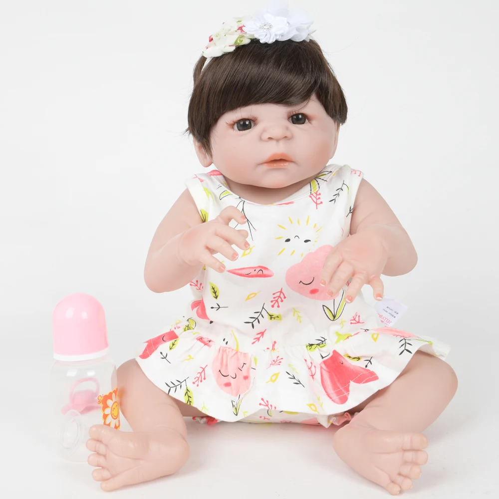 Реалистичные куклы Bebe Reborn мягкие полностью виниловые силиконовые 22 дюйма