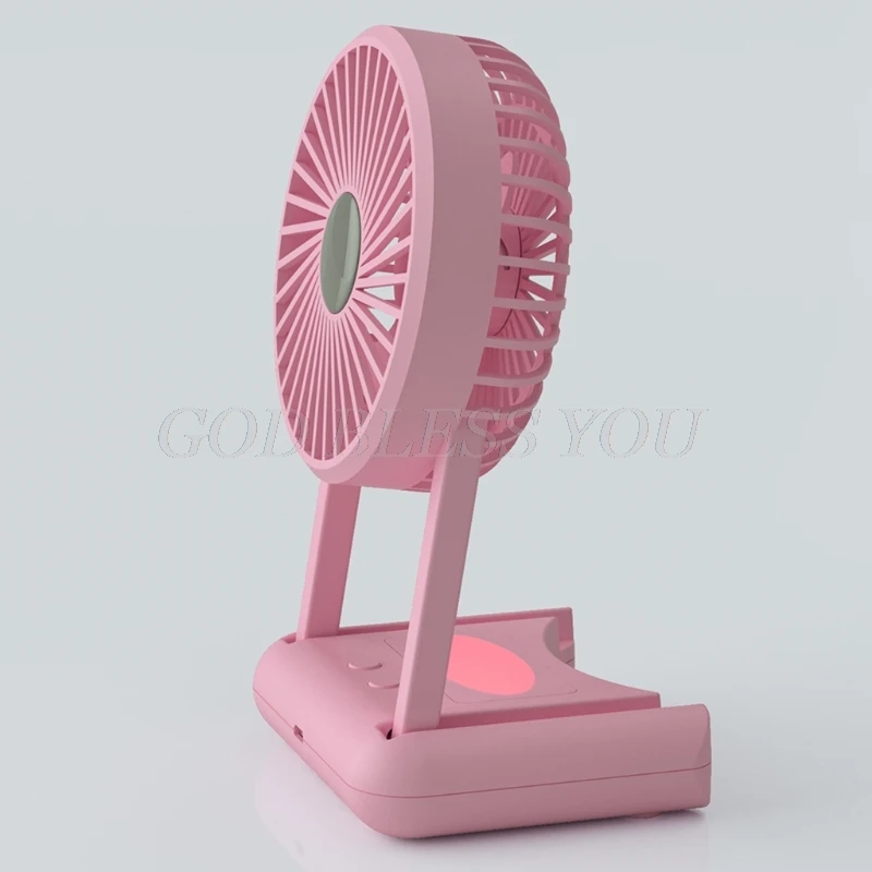 

Mini Silent Handheld Fan LED Night Light Fan Desktop Folding Small Electric Fan Drop Shipping