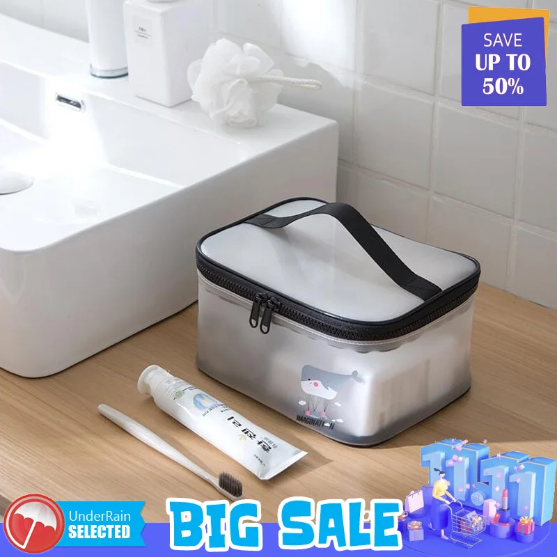 

Portable Transparent Make-up Bag Women's Net Travel Cosmetics Storage Box Small Wash Bag Make Up Makeup Cosmetic Organizer