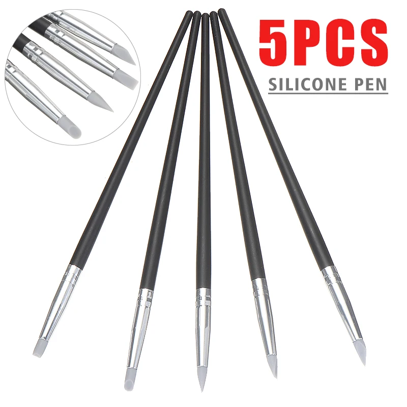 5 шт. силиконовые инструменты для гончарного дела деревянная ручка силиконовый