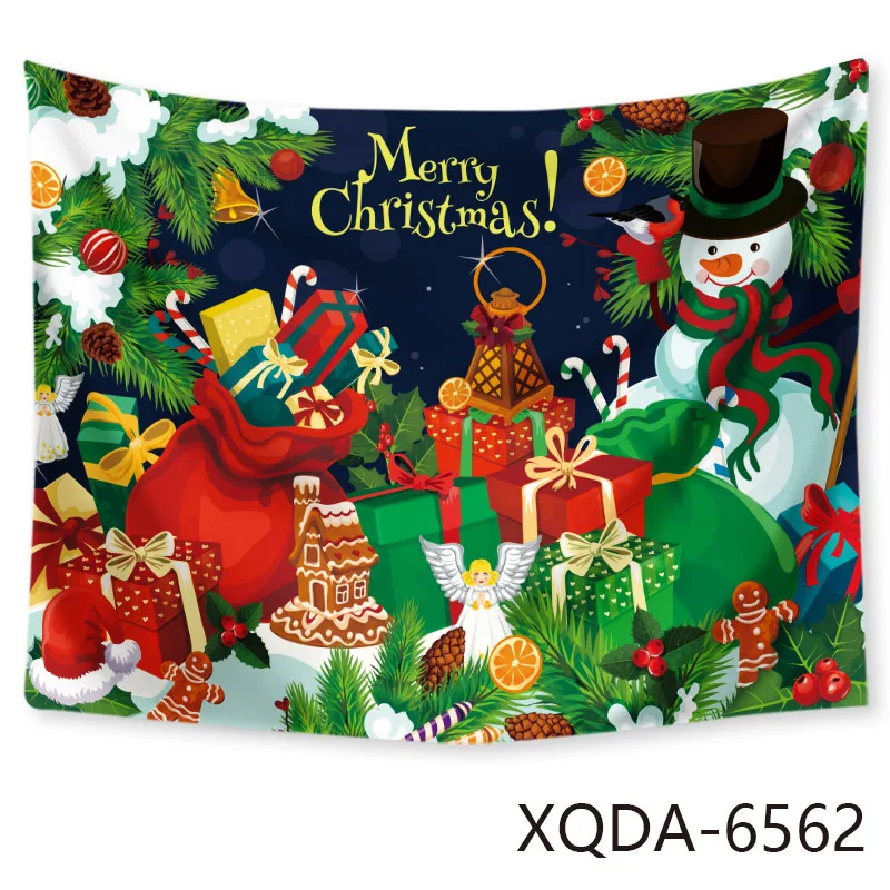 

Home Decor Christmas gift fireplace Elk sleigh Wall hanging Tapestry fabric living room background Yoga beach mat wall tapiz
