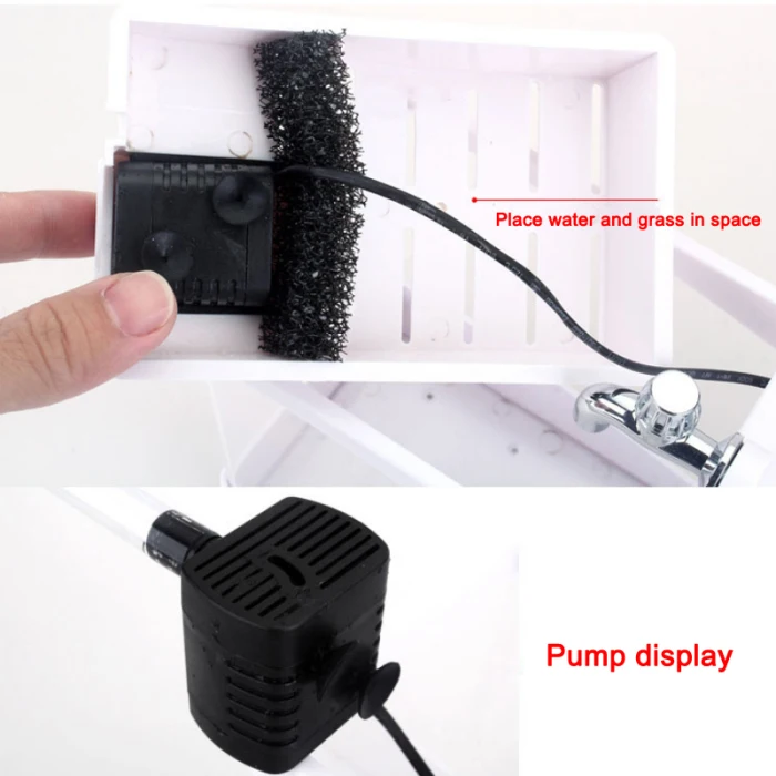 USB настольный мини аквариум с светодиодный Часы Настольный декоративный Органайзер FP8