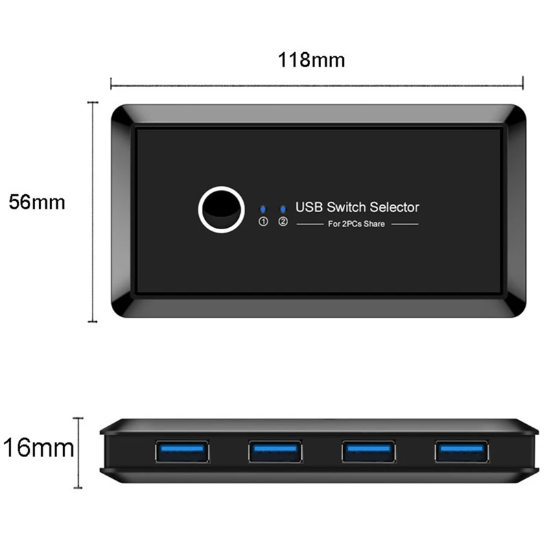 

for Keyboard Mouse USB 3.0 Switch Selector 2 Port Computers Sharing 4 Devices Peripheral Scanner Printer Kvm Switch Hub