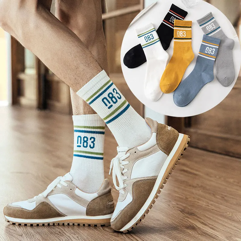 

Носки мужские в полоску для баскетбола, модные Элитные спортивные дышащие хлопковые с вышивкой надписей, в стиле хип-хоп