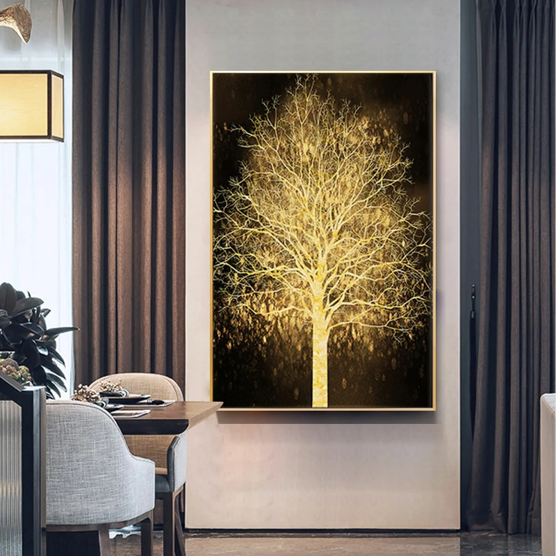 Картина на холсте RELIABLI абатракт золотое дерево картина для дома Настенная