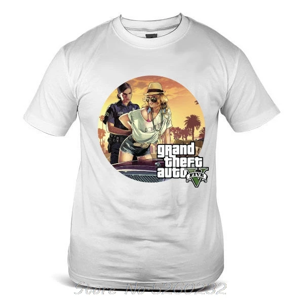

Футболка мужская 7769-WH с принтом на заказ, тенниска для игр «Grand Theft Auto GTA Vice City», майка в хипстерском стиле, белый цвет