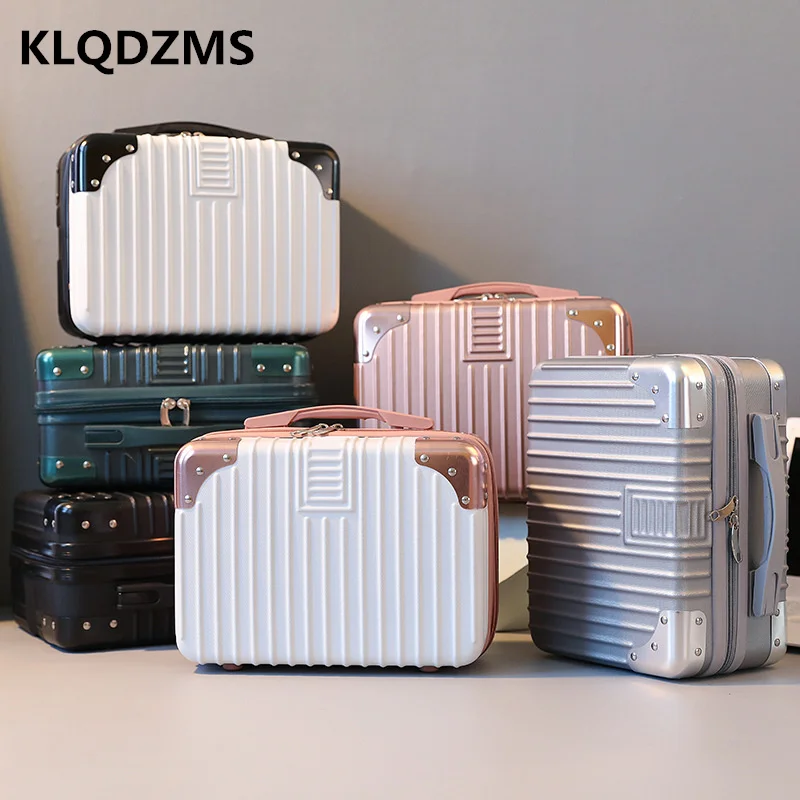 KLQDZMS For Women MINI Suitcase Multifunction Travel Cosmetic Case ABS Women Cute Cosmetic Bag Luggage PC Beauty Makeup Handbag