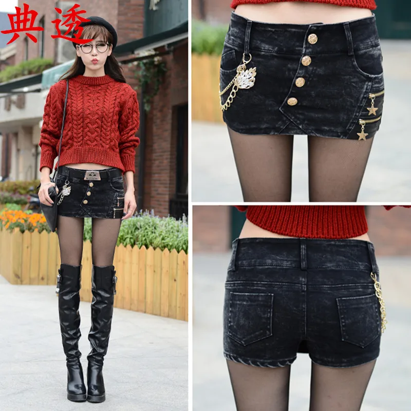 

2020 new Korean version of the high waist thin and slim Slim fashion wild shorts denim shorts skirts