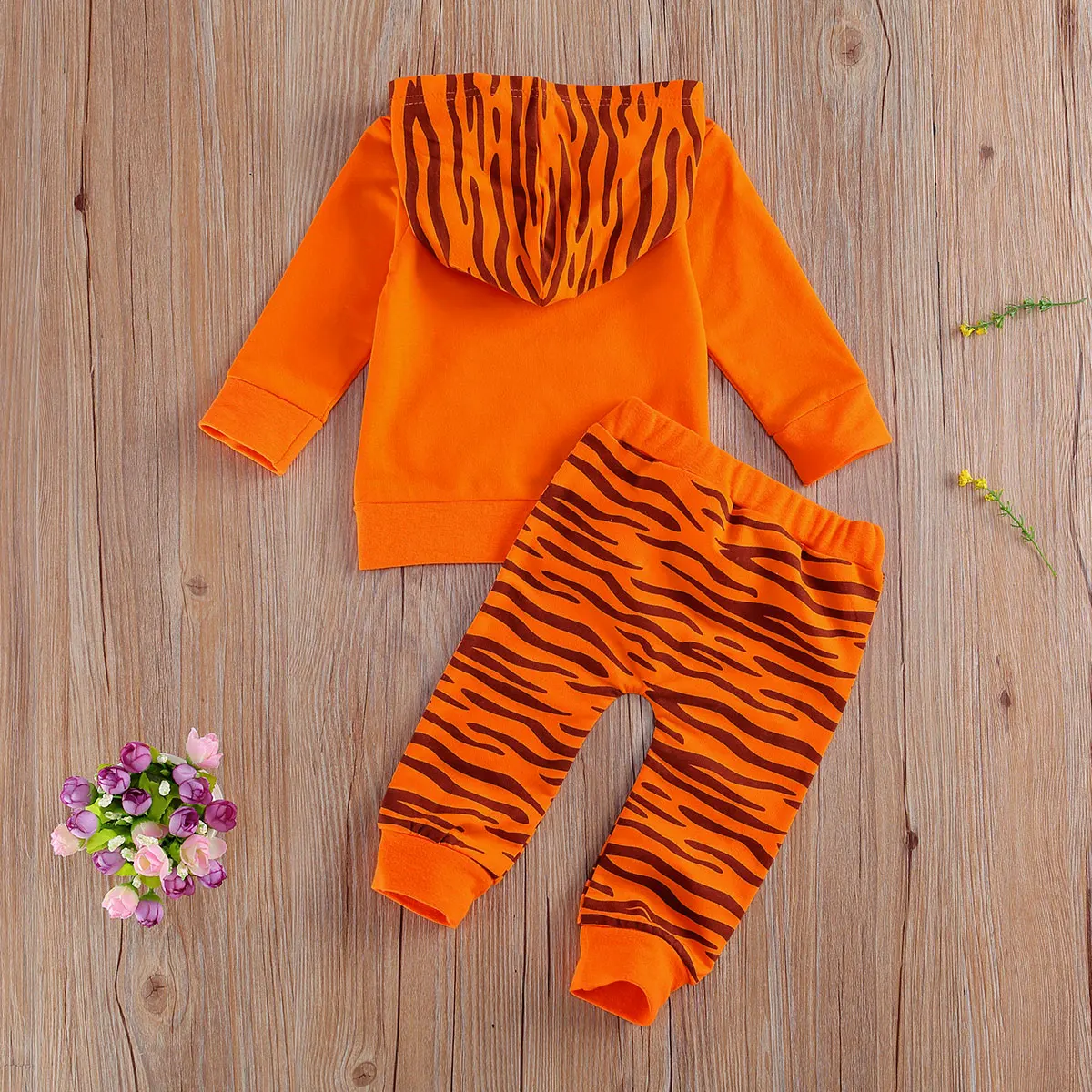 Toddler Infant Baby Boy Tiger Clothes Set 2020 Orange Autumn Long Sleeve Pocket Hoodies Pants Clothing Outfits 2PCs Costume |