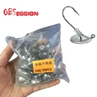 50 шт. 3. Искусственная кожа 7 г 10 г 14 г Прорезыватель для крови свинцовая головка для джига стакан рыболовные крючки для мягкой приманки из углеродистой стали усиленные рыболовные толстовки