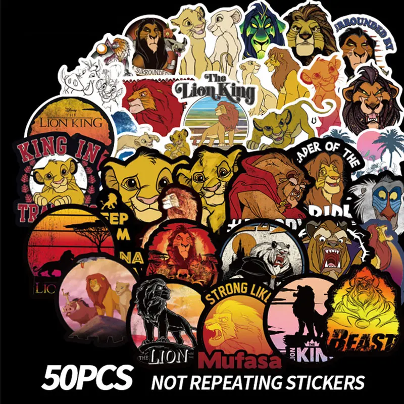 50 шт./компл. классические модные Стикеры с граффити Король Лев для мотоцикла