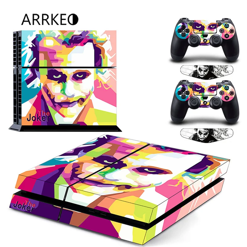 ARRKEO Джокер PS4 защитный чехол для sony playstation 4 консоль и 2 контроллера наклейка s