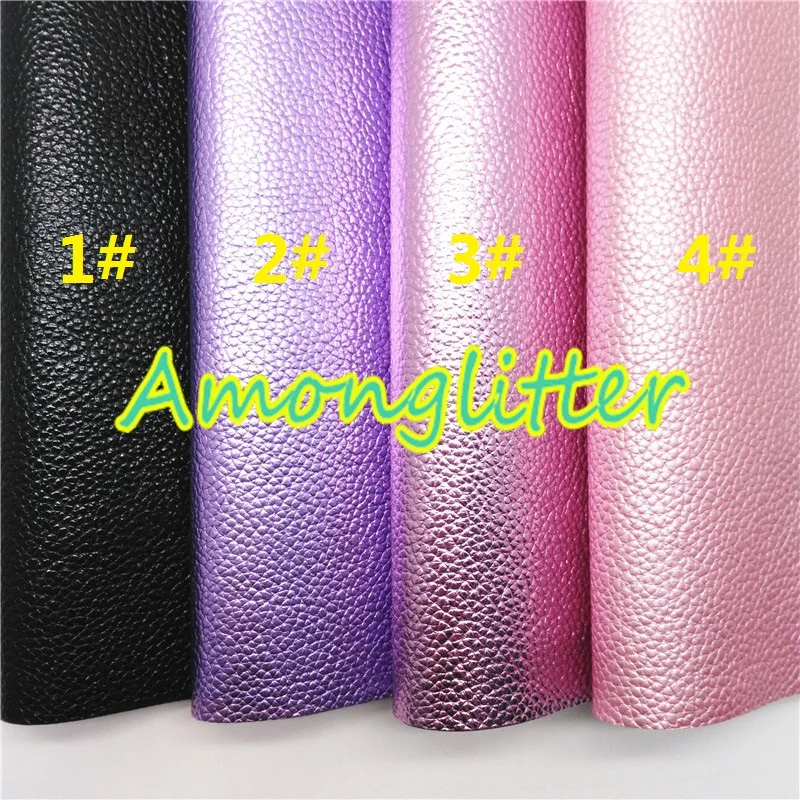 Amonglitter металлическая искусственная кожа личи листы из искусственной кожи для