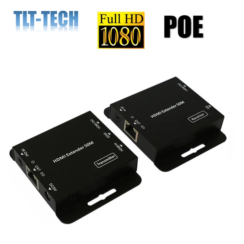2 порта HDMI-совместимый удлинитель POE 1080P с Loop out и ИК-ретранслятором по Cat5e/cat6 RJ45