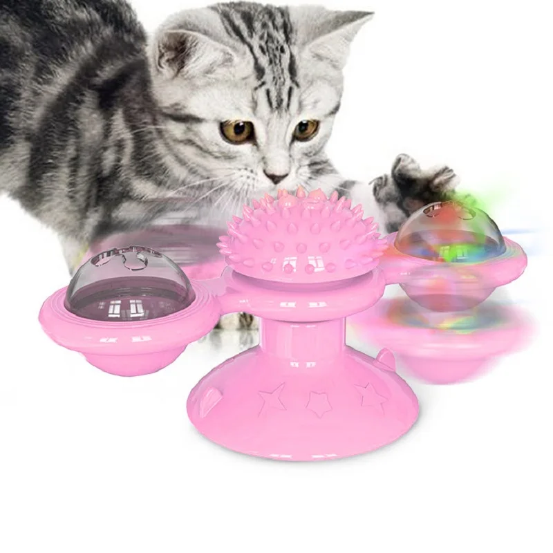 Детская головоломка для кошек вращающийся поворотный круг с щеткой кошка