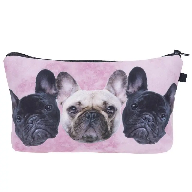 Dogs 3D Pug Dog Print Long Money Bag for Women Wallets Credit Card Holder Females Kawaii Puppy Cat Panda Animal Printed Coin Pocket - Цвет: Dogs