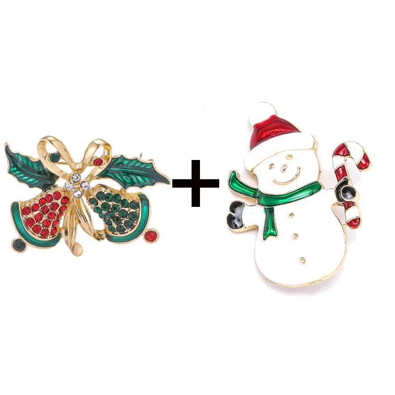 2 шт./лот рождественские гирлянды из сплава колокольчики эмалированный снеговик