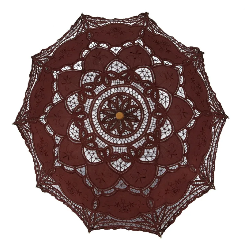 Зонт женский свадебный кружевной винтажный зонтик от солнца белый/цвета