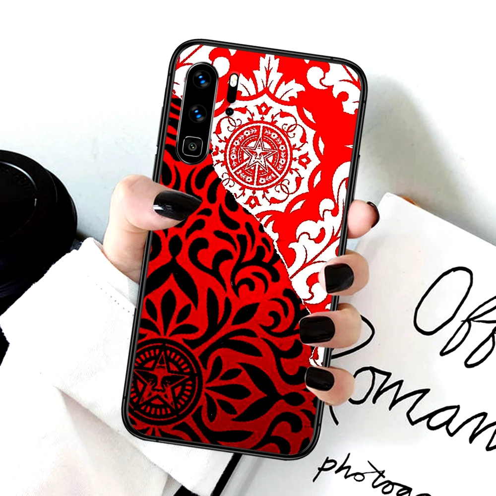 

Luxury OBEYs Fashion Phone Case For Huawei P Mate Smart 10 20 30 40 Lite Z 2019 Pro black Etui Silicone Prime Tpu Funda 3D Cover