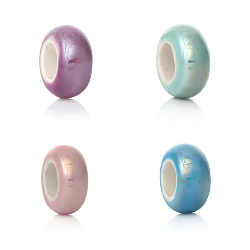 

DoreenBeads новые круглые керамические шарики «сделай сам» синего цвета, диаметр отверстия 13 мм х 6 мм (2/8 дюйма)-6,2 мм (2/8 дюйма), 10 шт.