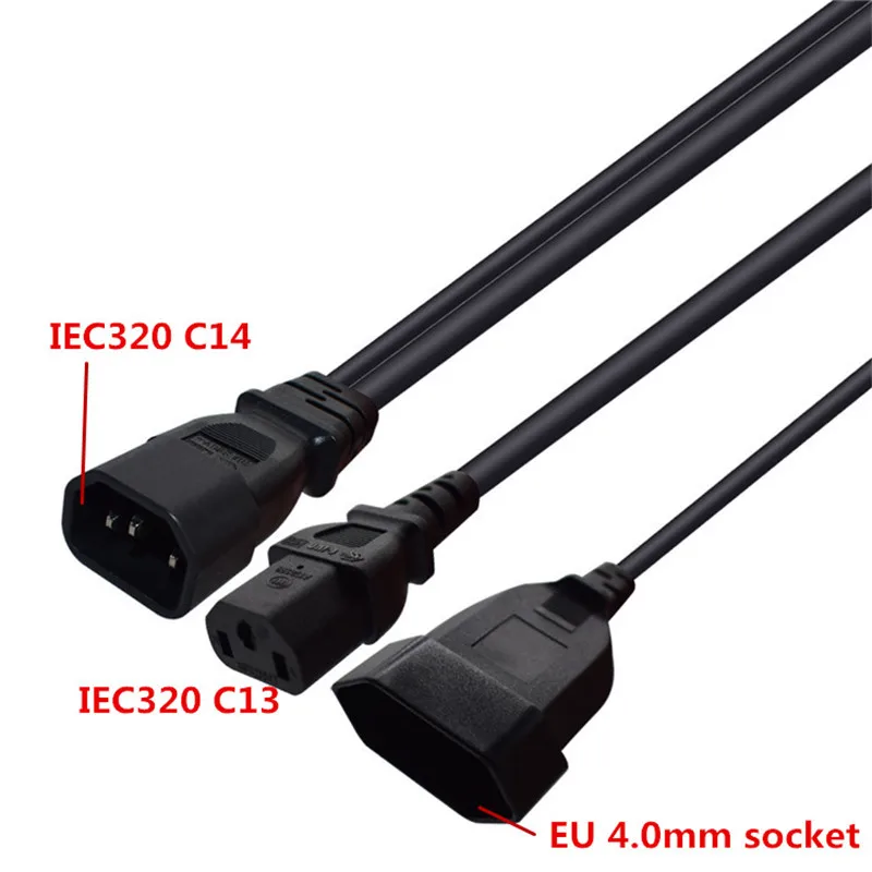 Разветвитель Y типа шнур питания IEC320 с 3 контактами C14 на штекер C13 + 2 отверстия ЕС 4