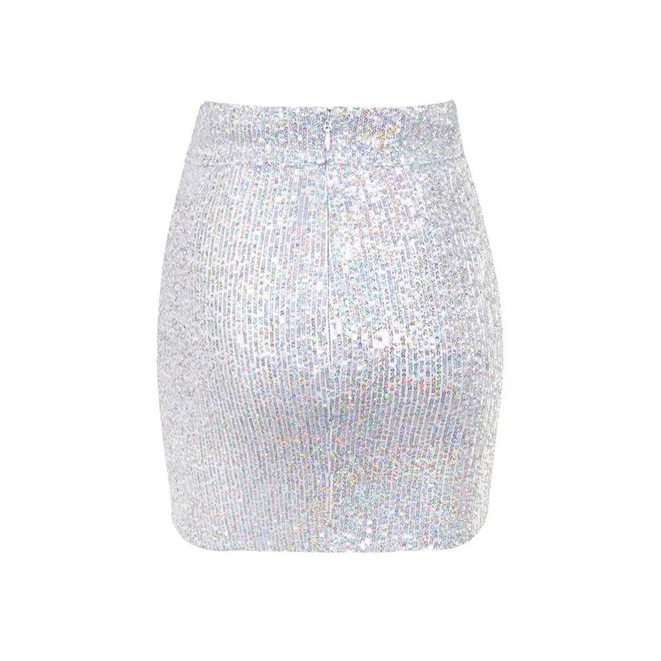 Блестящий Женский комплект из двух предметов боди фольги с блестками и длинным