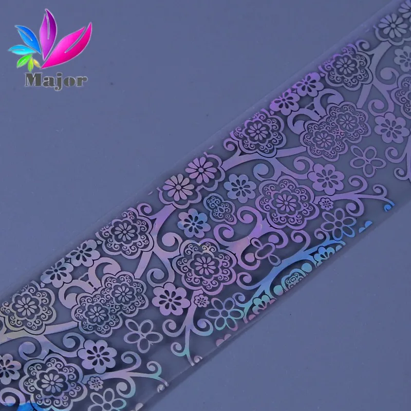 Holographic Nail Foils Laser Flower Designs Sticker Art Transfer Foil Stickers Adhesive Decals DIY Decor 100*4cm | Красота и здоровье