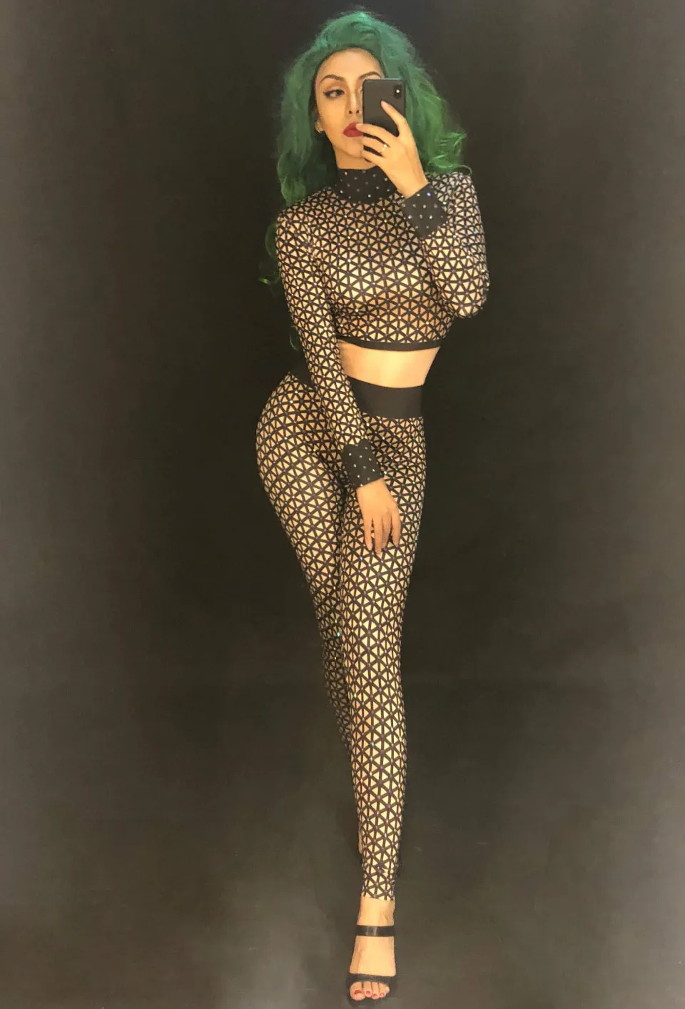 Блестящий женский комбинезон стразы сексуальные леггинсы боди танцевальная