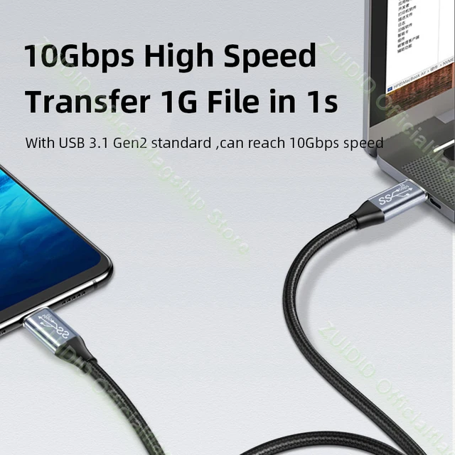 USB Type C to USB C 3.1 Gen2 10Gbps Cable PD 100W 5A QC4.0 3.0 Fast Charging Cable For MacBook 4k 60Hz Type C Video Cable 1/2/3M 2