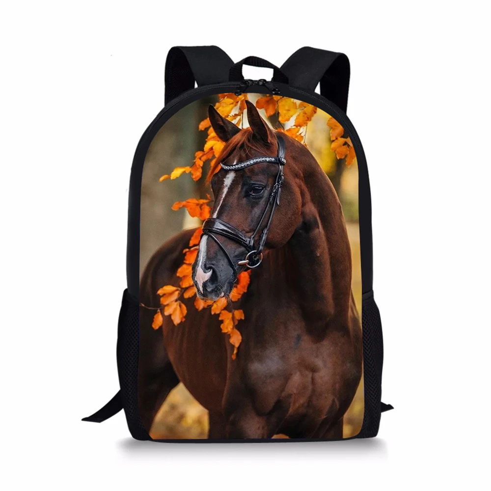 HaoYun Fashion Children's Backpack Flower Horse Prints Pattern Toddler School Book Bags Cute Animal Women's Travel Backpack