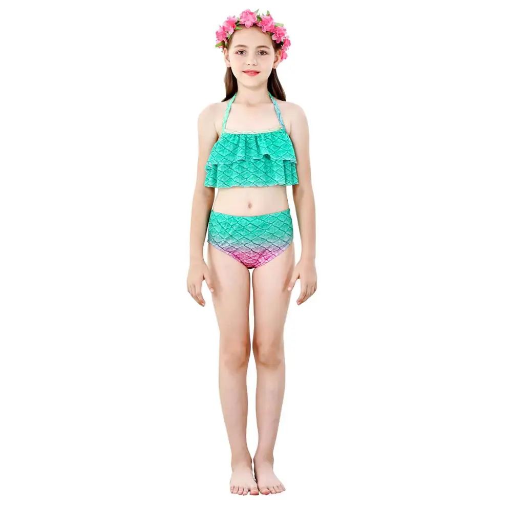 

Swimmable Children Mermaid Tails With Monofin Fin Bikinis Set Kids Swimsuit Cosplay Costume for Girl Swimming Dresses Clothes