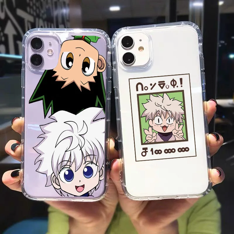 

GYKZ Cute Hunter X Hunter Transparent Phone Case For iPhone 12 11 Pro XR X XS MAX SE20 7 8 6Plus HXH Anime Soft TPU Cover Fundas