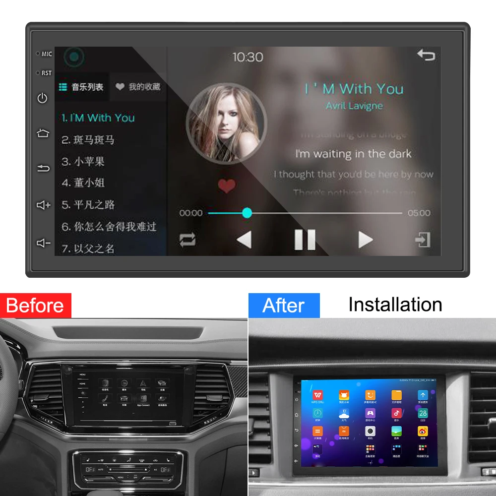 

2 din Car Radio Android 9.1 Android Multimedia Player Universal 7" audio Navigation GPS Navigation Bluetooth Wifi